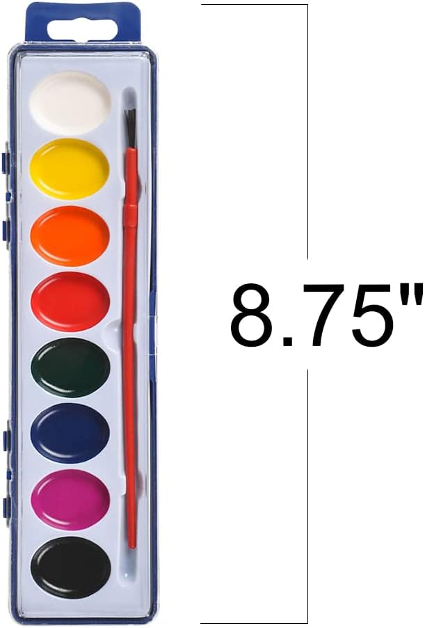 Watercolor Paint Set for Kids Set of 12 8-Colors Painting Kit with Brush