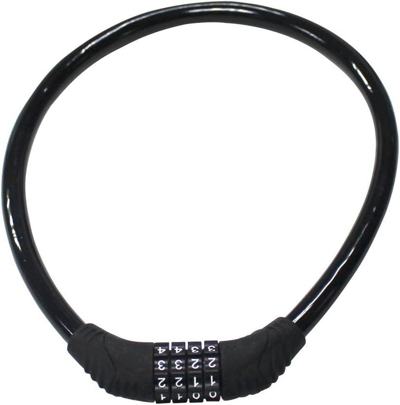 Bike code Lock Cable 4 Digit Resettable Combination Security Cable Lock Self Coiling Cable Lock Bike Bicycle