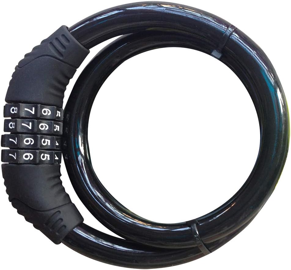 Bike code Lock Cable 4 Digit Resettable Combination Security Cable Lock Self Coiling Cable Lock Bike Bicycle