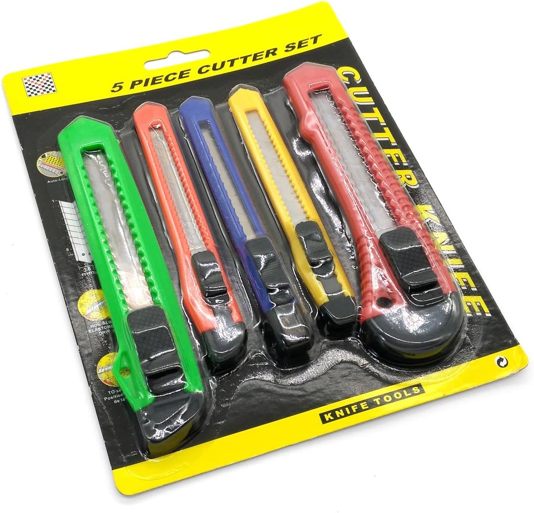 5 Set Heavy Duty Box cutter Utility knife Construction knife Exacto knife