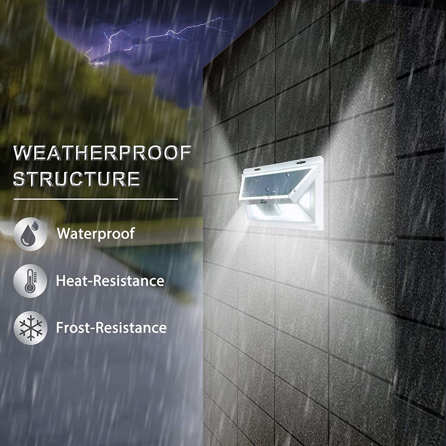 Solar Motion Sensor LED Light Motion Activated Security Sensor Outdoor
