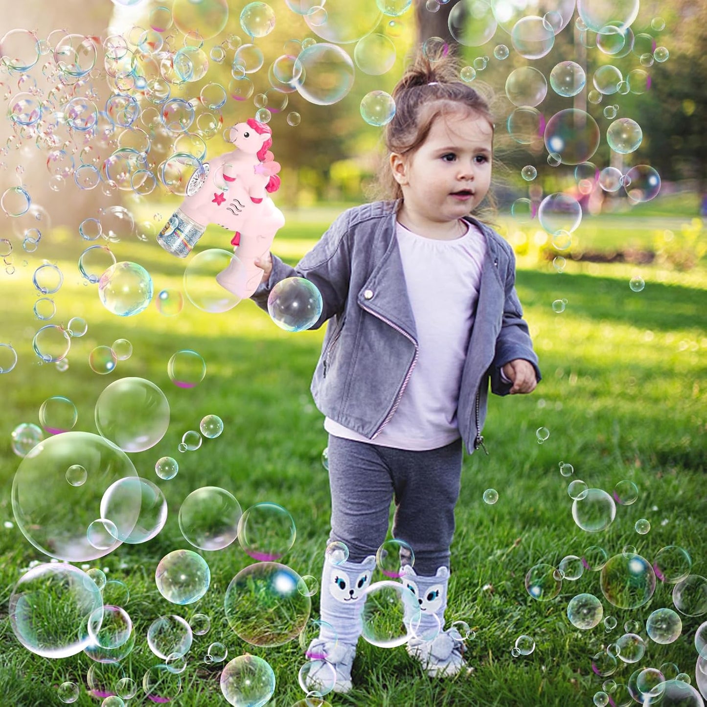 24cm Bubble Gun Bubble Maker Blower Blaster Bubble Machine Unicorn Bubble Machine