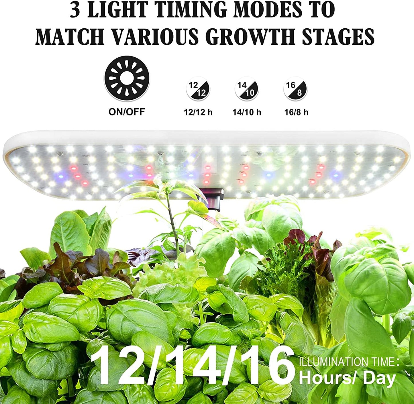 Hydroponics Plant Growing System 12 Pods Indoor Herb Garden Kit Led Grow Light Automatic Germination Kit Garden Planter 4L White - Homeware Discounts
