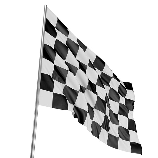 Large Checkered Racing Car Flag Black White Heavy Duty 90 X 150 CM - 3ft x 5ft