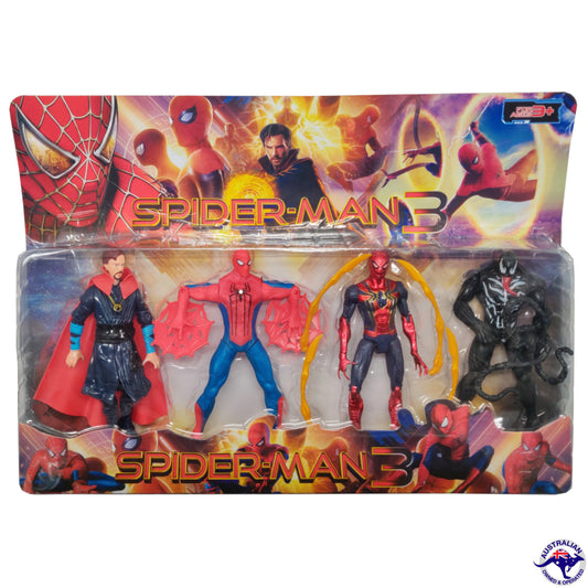16CM 4PC Spiderman No way home Figurine Set Doctor Strange Venom Avengers Kids Toy - Homeware Discounts