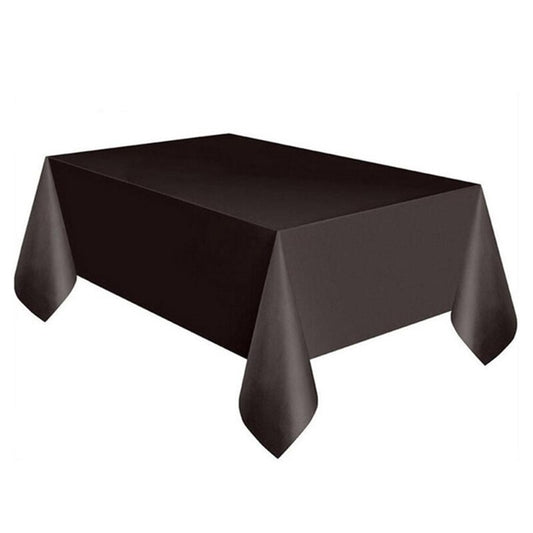 6/12PK Reusable Plastic Black Table Cover Table cloth Birthday Wedding Party 137x274 cm Rectangle - Homeware Discounts