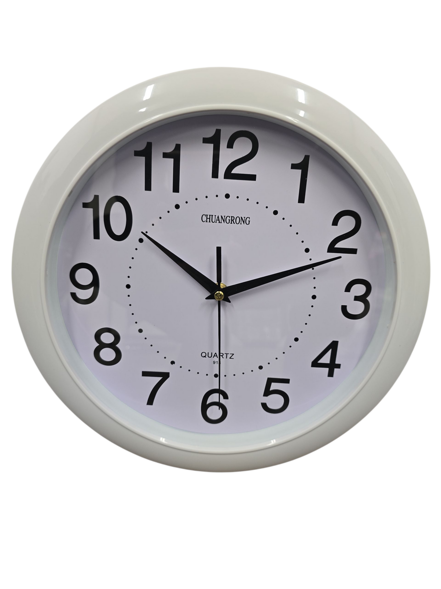 Concise Silent Non-Ticking Wall Clock Quartz- White 30cm