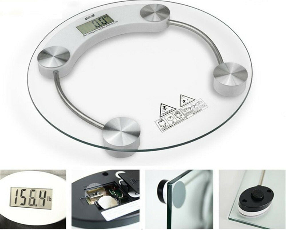 33cm Digital Personal Scale Glass Electronic Bathroom Body Weighing Scales MAX 180kg - Homeware Discounts