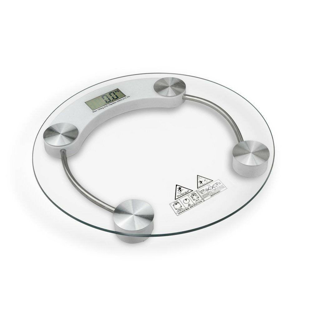 33cm Digital Personal Scale Glass Electronic Bathroom Body Weighing Scales MAX 180kg - Homeware Discounts