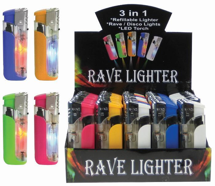 5 Pack Trio Cigarette Lighter Disposable Jet Lighter Rave Light Up