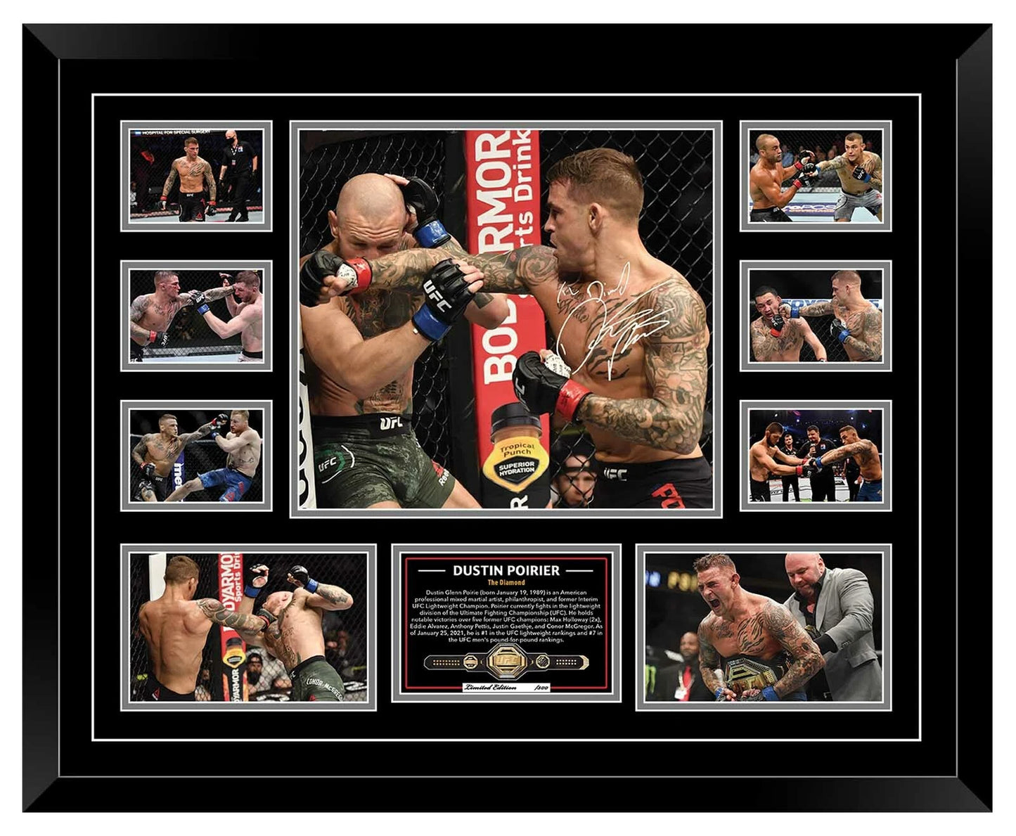DUSTIN POIRIER UFC Limited Edition Photo Memorabilia Wooden Frame