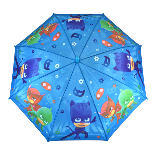 Kids Children PJ mask Blue Umbrella Characters Rainwear 73cm Winter - Homeware Discounts