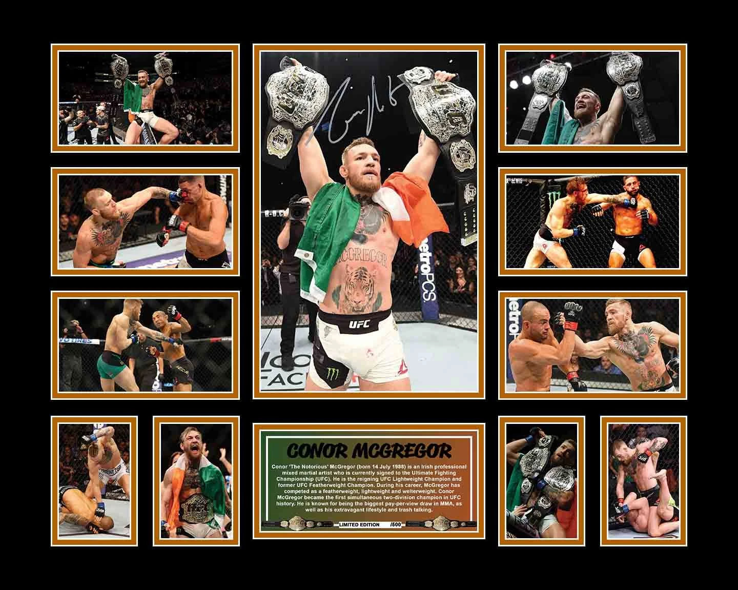 CONOR MCGREGOR UFC CHAMPION UFC Limited Edition Photo Memorabilia Wooden Frame