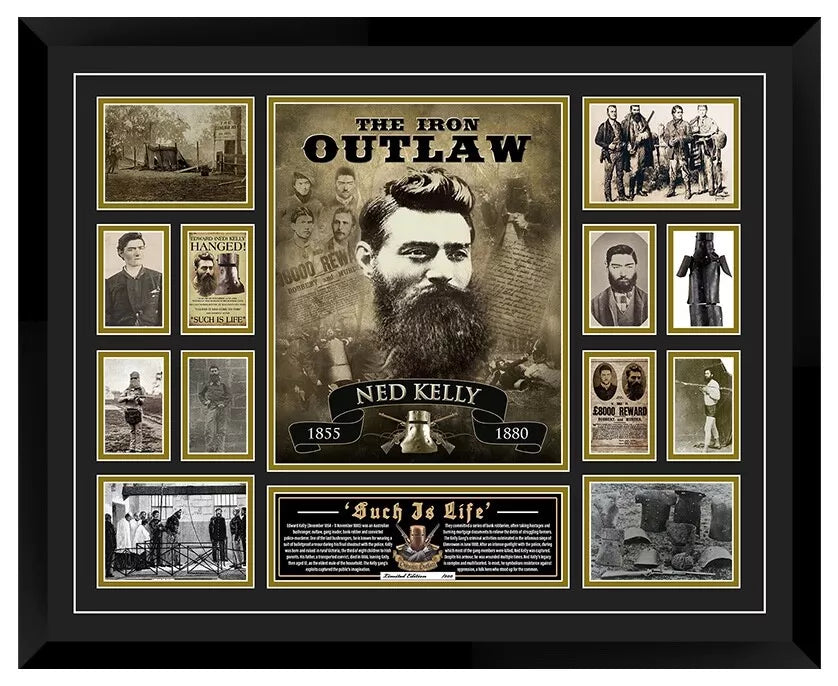 NED KELLY THE IRON OUTLAW Signed Limited Edition Photo Memorabilia Wooden Frame