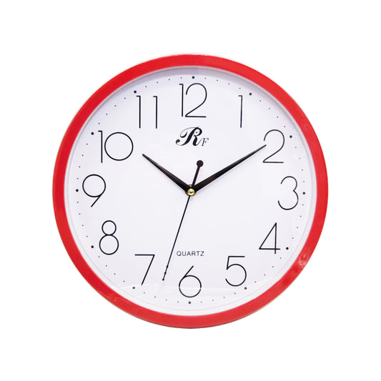 Concise Round Wall Clock Quartz- Red 30CM - Homeware Discounts