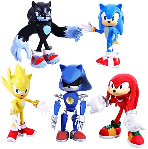 13CM 5-Piece Set Sonic The Hedgehog Action Figure Knuckles Shadow - Homeware Discounts