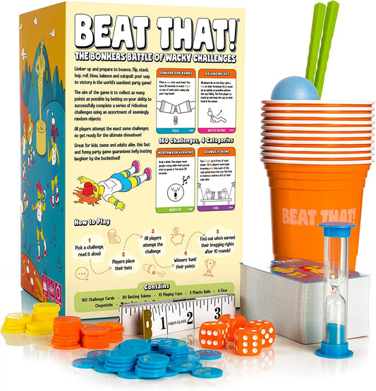 Beat That! Party Game Beer Pong Bonkers Battle of Wacky Challenges - Homeware Discounts