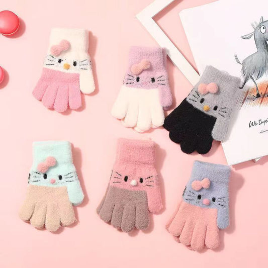 13cm Hello Kitty Kids Glove Winter Childrens Mittens Gloves - Homeware Discounts