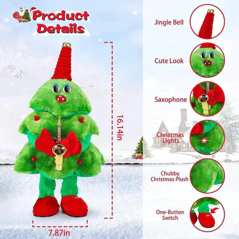 Dancing & Singing Christmas Tree Santa Xmas Christmas Tree Dancing Bobby Decoration Ornament Gift - Homeware Discounts
