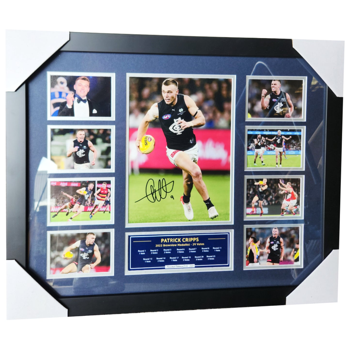 Patrick Cripps Carlton Blues 56CM x 46CM Wooden Frame MEMORABILIA - Homeware Discounts