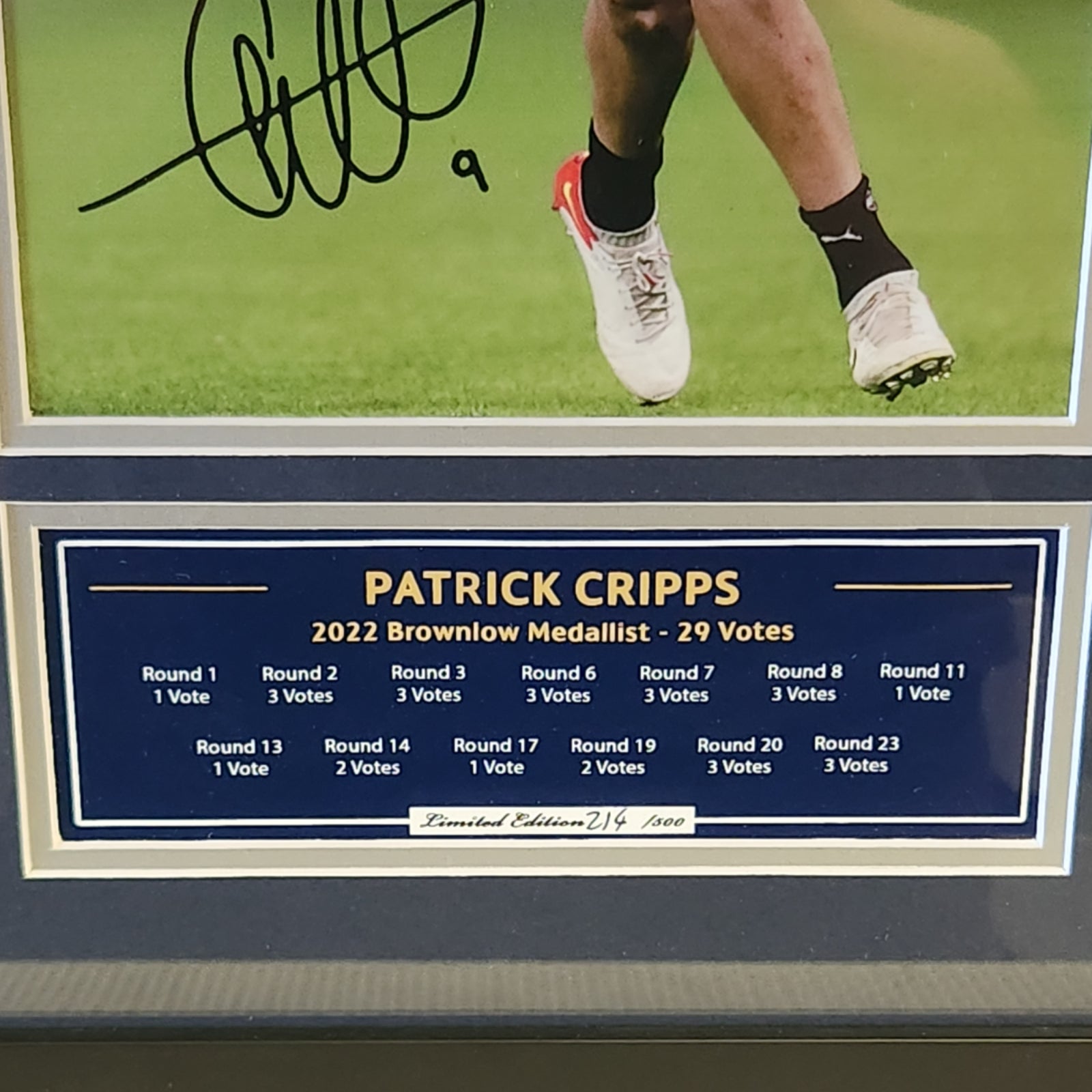 Patrick Cripps Carlton Blues 56CM x 46CM Wooden Frame MEMORABILIA - Homeware Discounts