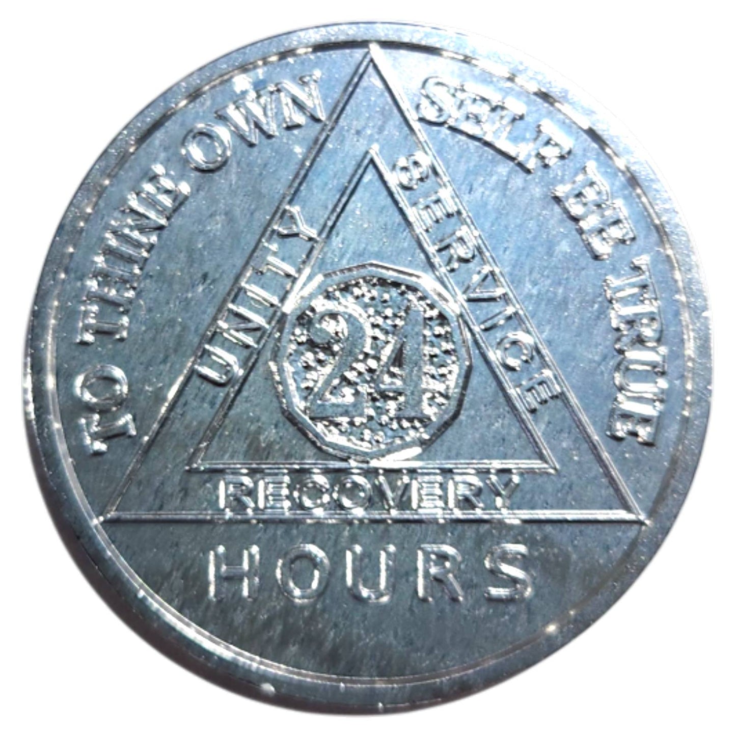 Aluminum Sobriety Chips 24 Hours Months 1, 6, 7 Months Alcoholics Anonymous Medallion Chip