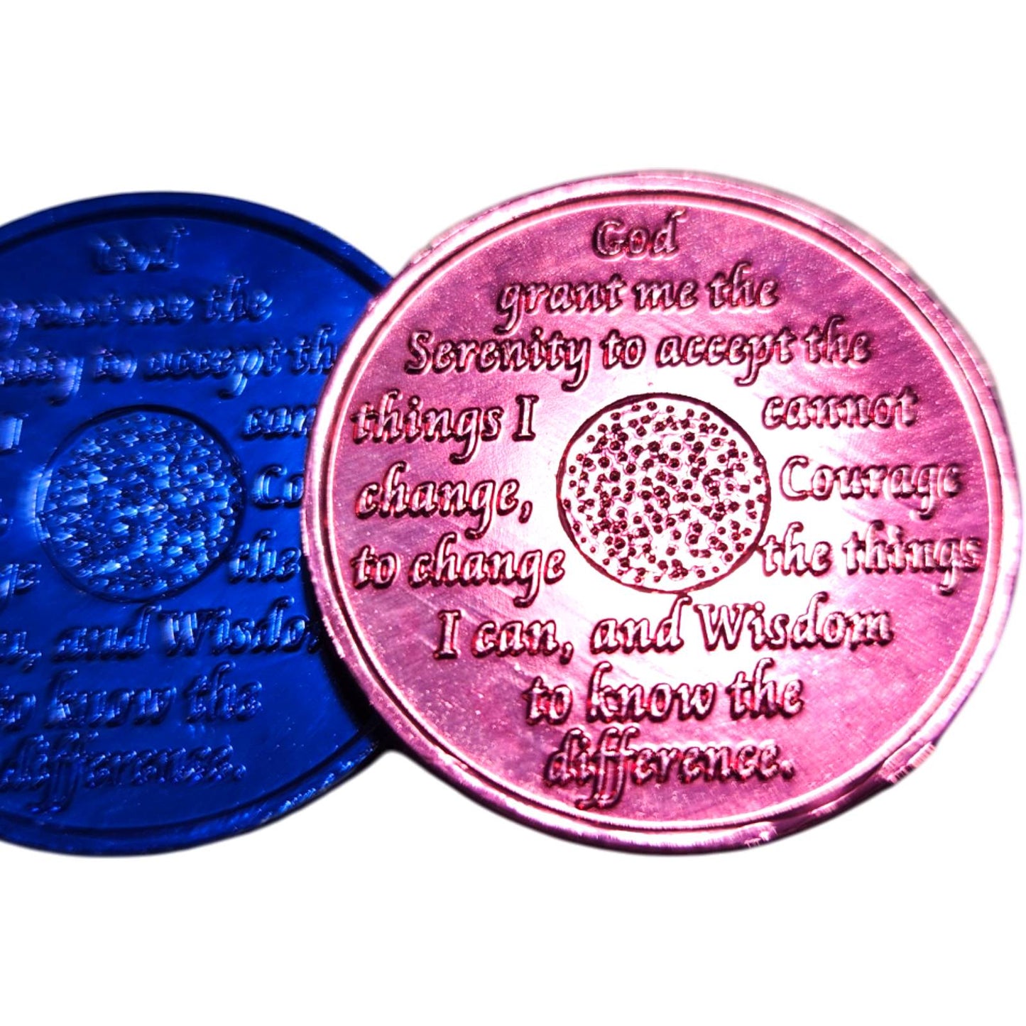 Aluminum Sobriety Chips 24 Hours Months 1, 6, 7 Months Alcoholics Anonymous Medallion Chip