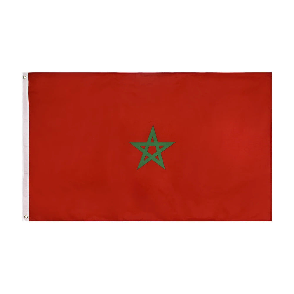 Large Morocco Flag Heavy Duty Outdoor Moroccan 90 X 150 CM - 3ft x 5ft - Homeware Discounts