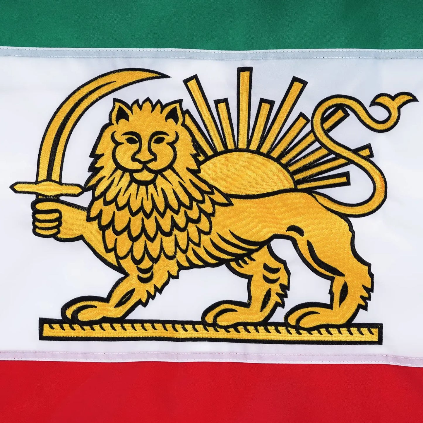 Large Old Iran Flag Persian Lion Pre 1979 Iranian Heavy Duty Outdoor 90 X 150 CM - 3ft x 5ft - Homeware Discounts