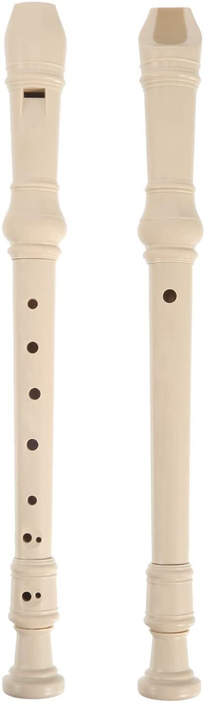 Soprano Recorder German Style 8 Hole Ivory Descant 3 Piece ABS Resin Clean Rod - Homeware Discounts
