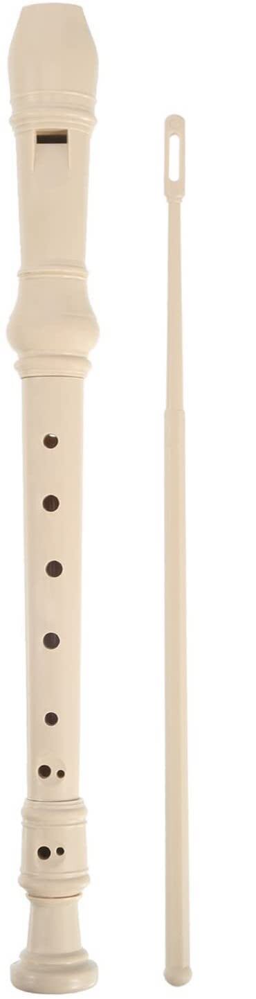 Soprano Recorder German Style 8 Hole Ivory Descant 3 Piece ABS Resin Clean Rod - Homeware Discounts