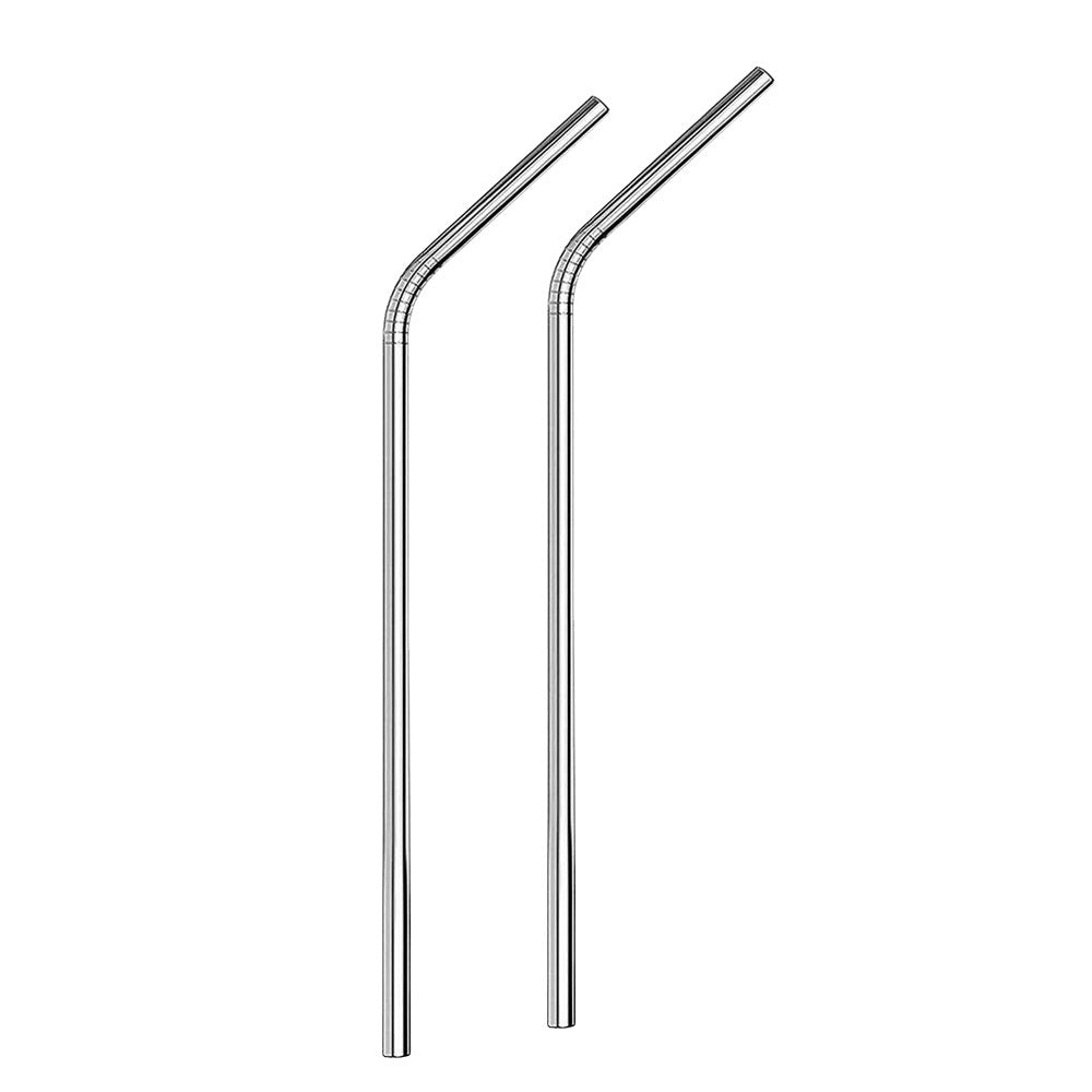 Stainless Steel Straws Reusable Metal Straw Drinking Washable Bent Straw Brush 5 Pack - Homeware Discounts