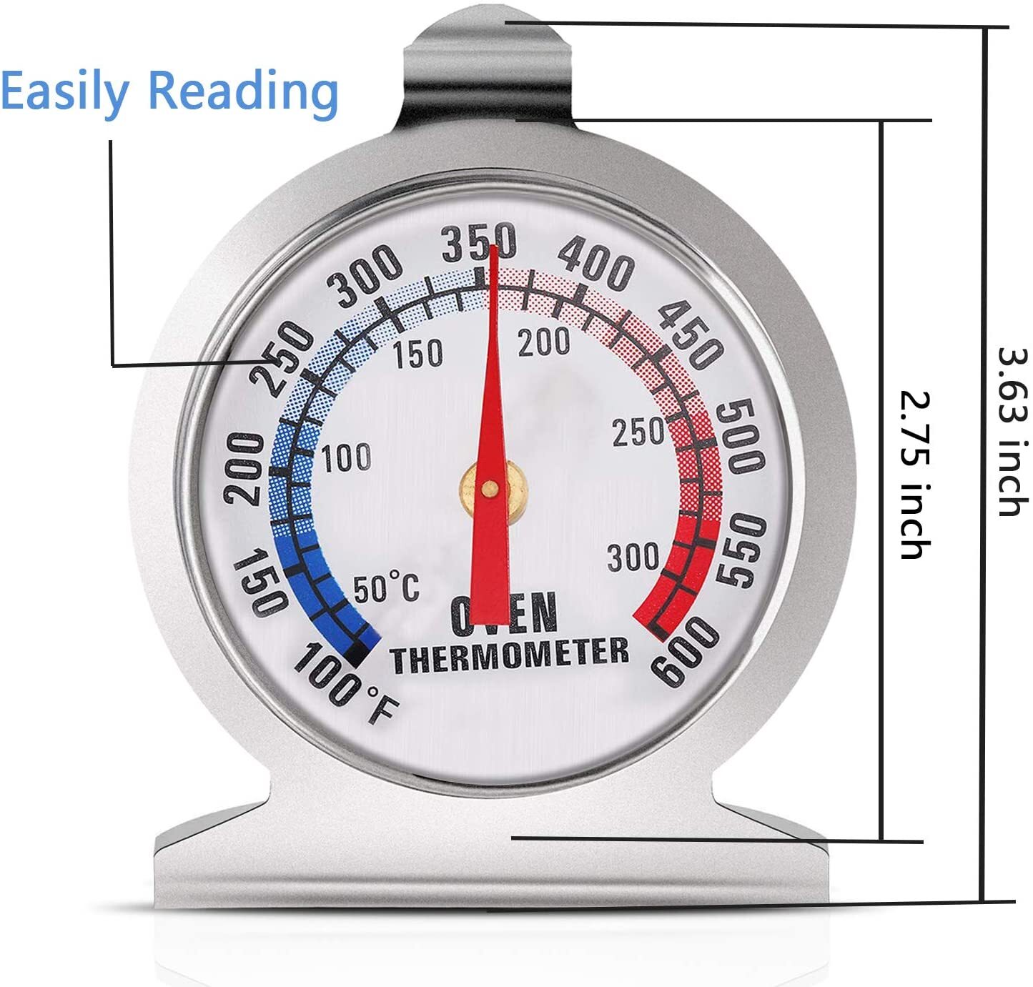 Stainless Steel Oven Thermometer Large Dial Kitchen Food Temperature - Homeware Discounts