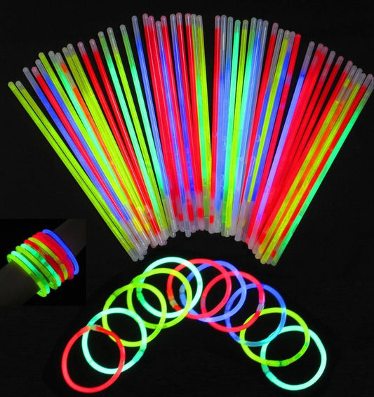 Mixed Colour Glow Sticks Bracelets Party Glow In the Dark Glowsticks - Homeware Discounts