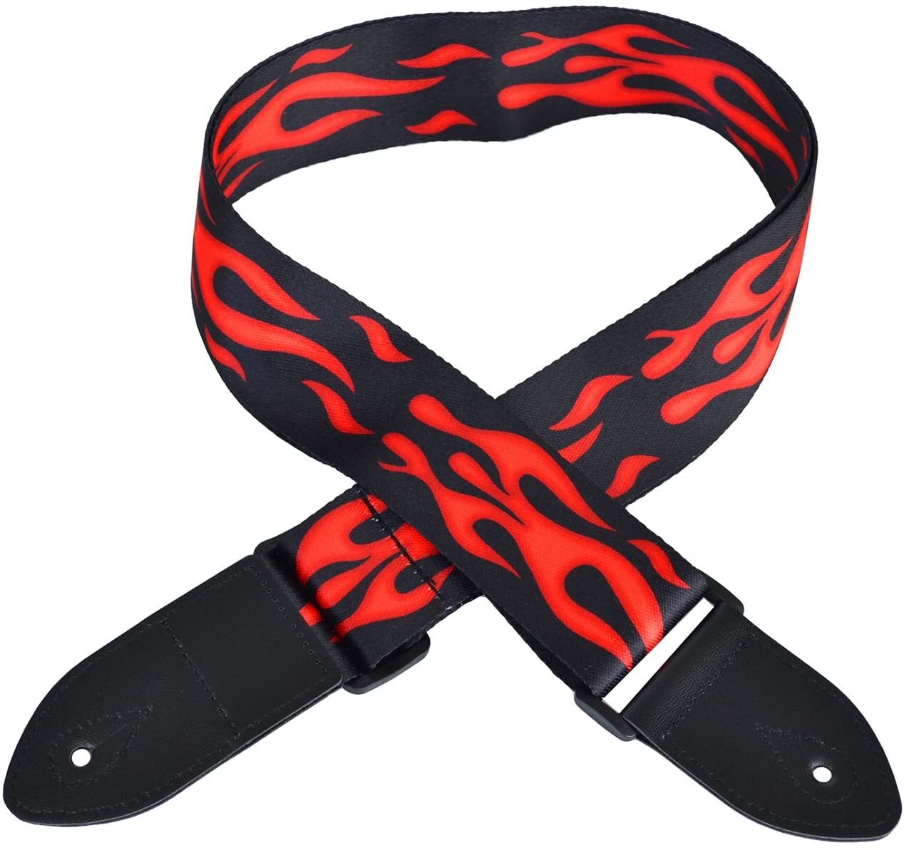 Flames Guitar Strap Fire Quality Adjustable Nylon Belt Acoustic Electric Bass - Homeware Discounts