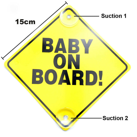 Baby on Board Car Sticker for Cars 2PCS Baby On Board Warning Signs with Suction Cups - Homeware Discounts