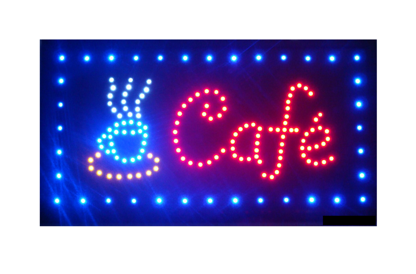 Large LED Cafe Sign Flashing Size 48x25CM Business Board Electric Shop Open - Homeware Discounts