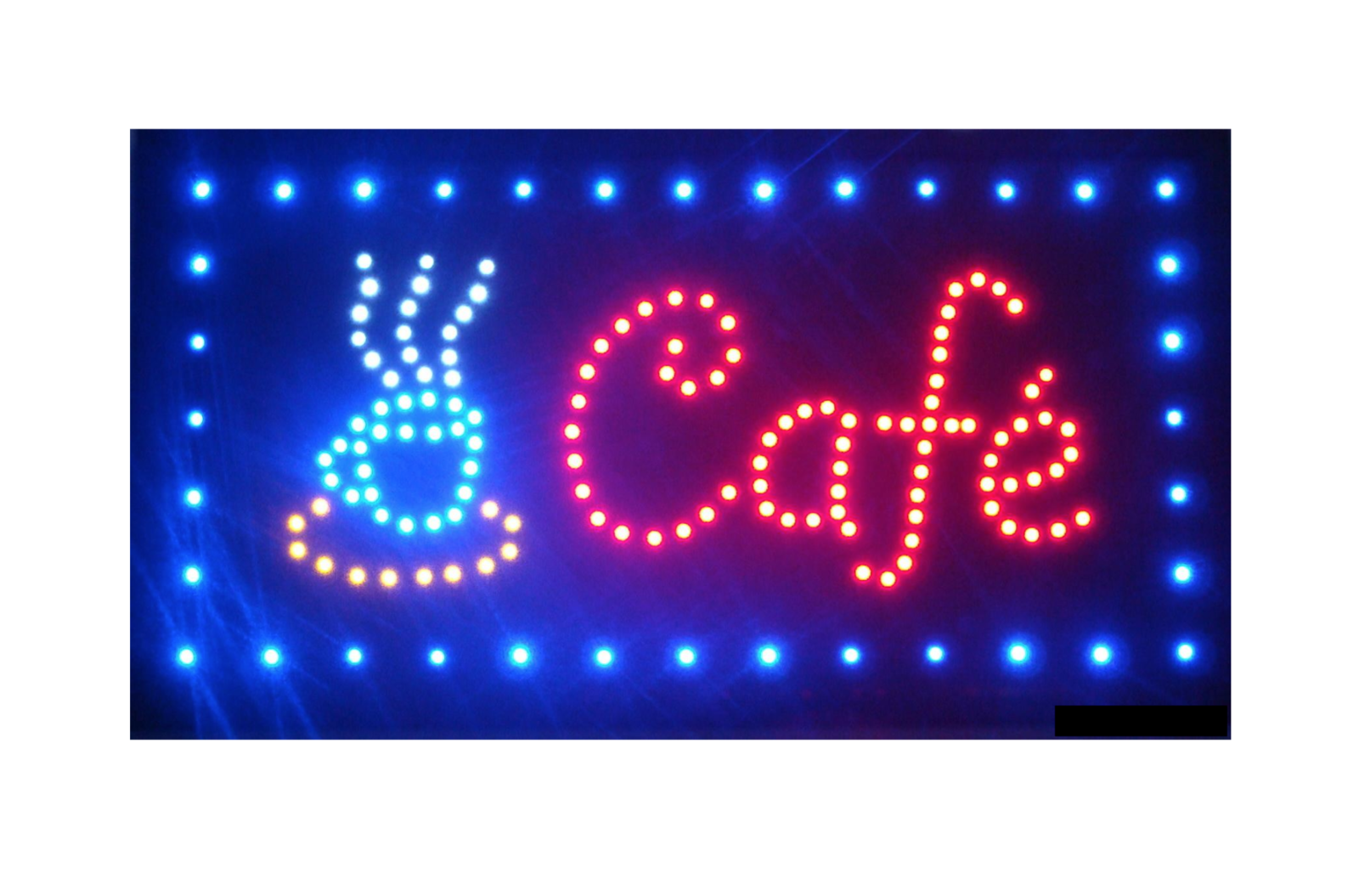 Large LED Cafe Sign Flashing Size 48x25CM Business Board Electric Shop Open - Homeware Discounts