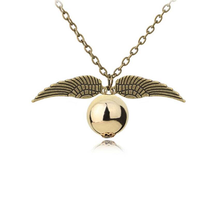 Harry Potter Golden Snitch Necklace Pendant Quidditch Match Wings Gold & Silver Key chains - Homeware Discounts