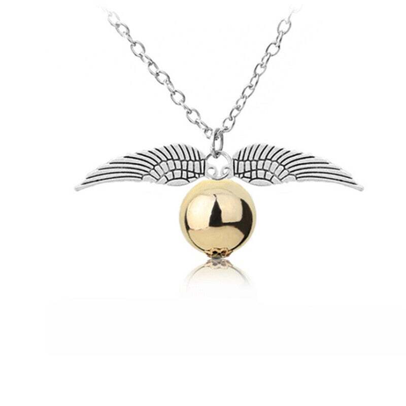 Harry Potter Golden Snitch Necklace Pendant Quidditch Match Wings Gold & Silver Key chains - Homeware Discounts