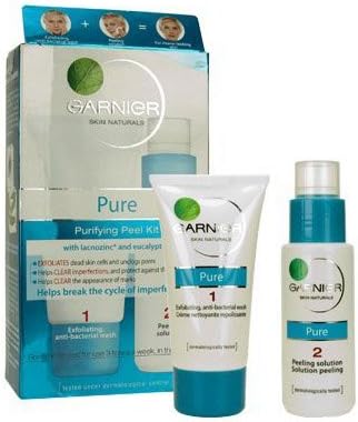 Pure Active Garnier Pure Purifying Peel Kit Anti-Bact Wash 50ml and Peeling Solution 50ml - Homeware Discounts