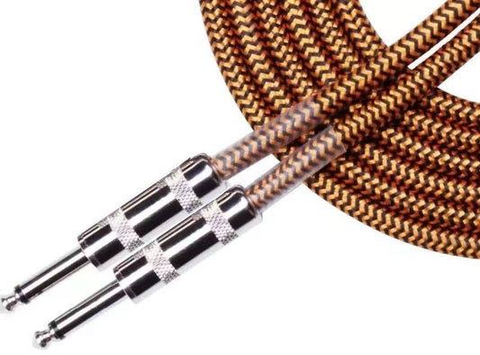 Guitar Lead Cord Jack Noiseless Braided Tweed Instrument Cable for Amp Pedals Electric Acoustic - Homeware Discounts