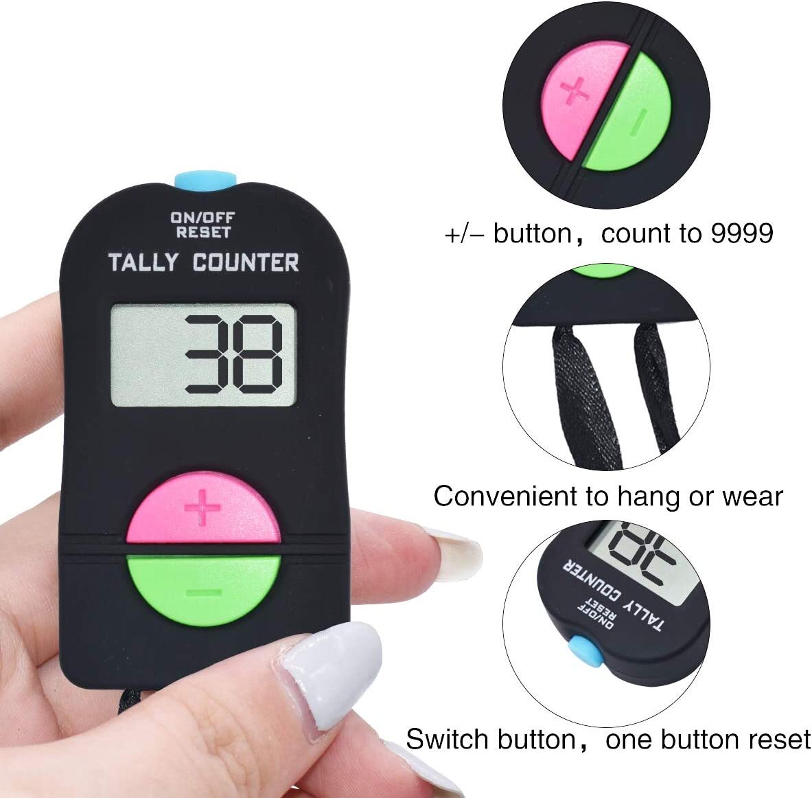 Digital Tally Counter Electronic Mini Clicker Golf Score Stroke Hand Held Finger - Homeware Discounts