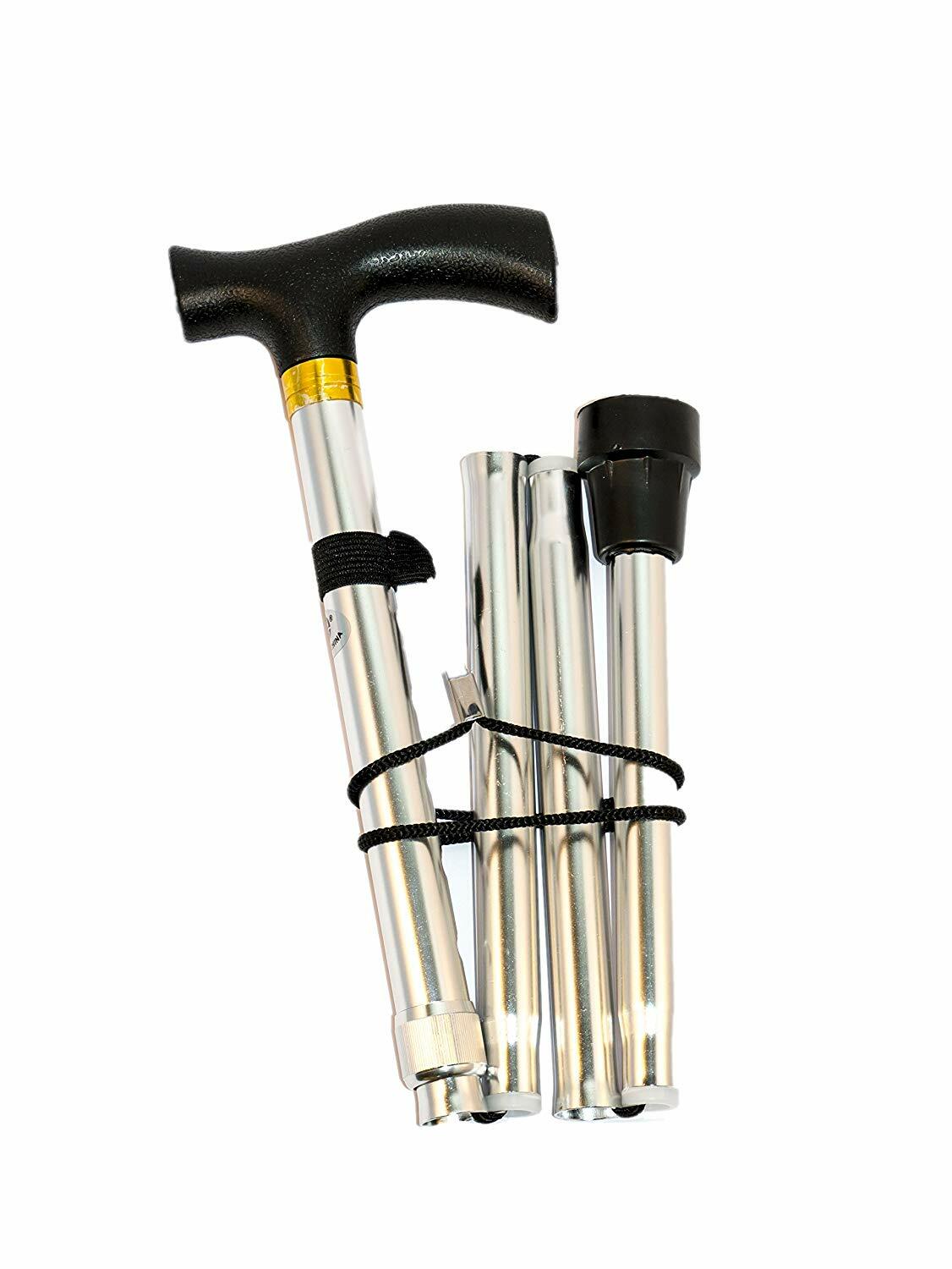 Folding Cane Foldable Walking stick Adjustable Lightweight Aluminium Offset Walking Cane Collapsible Walking Stick - Homeware Discounts