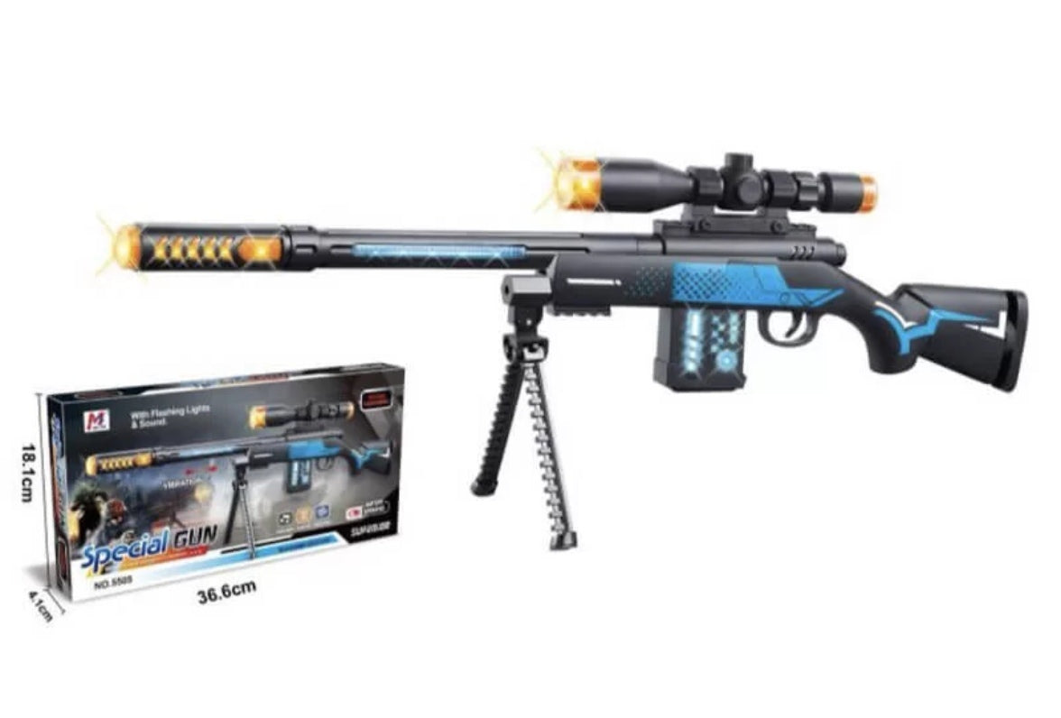 Toy Sniper Gun Electronic Sound Light Vibration Toy Gun Electric with Sound Light - Homeware Discounts