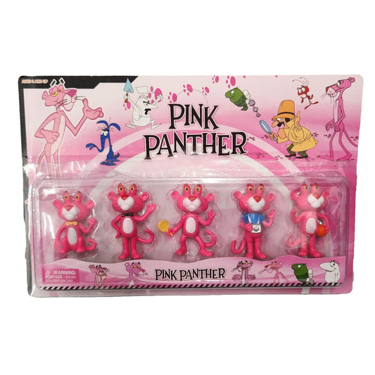 8CM Pink Panther Figurine Set Cake Topper Set Action Figure