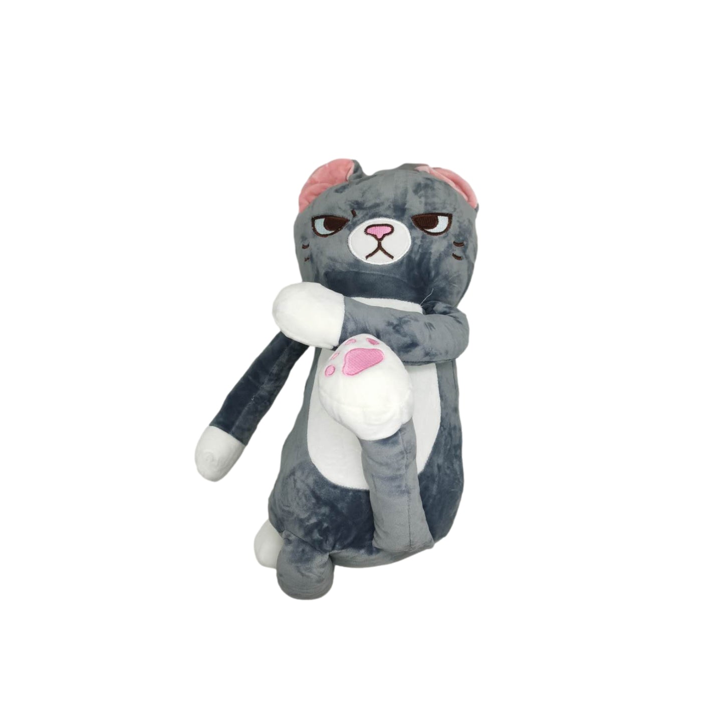 60cm Annoyed Grey Cat Plush Toy Plushie Soft Toy Kids Gift - Homeware Discounts