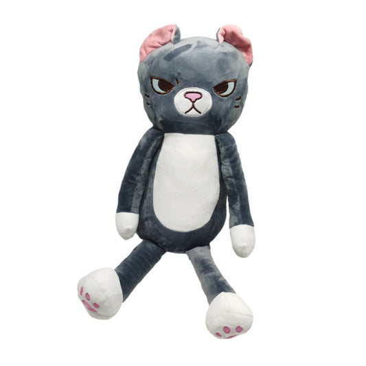 60cm Annoyed Grey Cat Plush Toy Plushie Soft Toy Kids Gift - Homeware Discounts