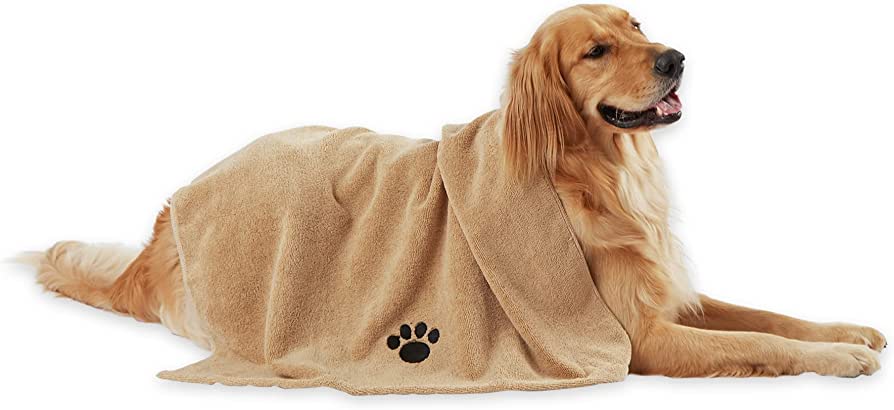 Paws n Claws Pet Micro Fiber Drying Towel and Hand Mitts Dog Cat Microfiber Towel Bath Beach Drying Dry Blanket - Homeware Discounts