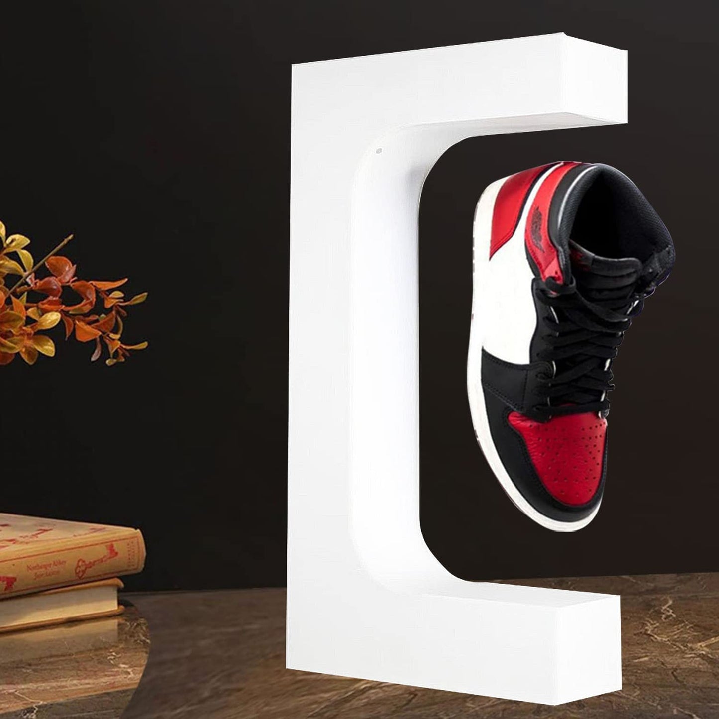Floating Shoe Display Rotating Levitating Shoe Display LED Light Levitation Sneaker Rack - Homeware Discounts